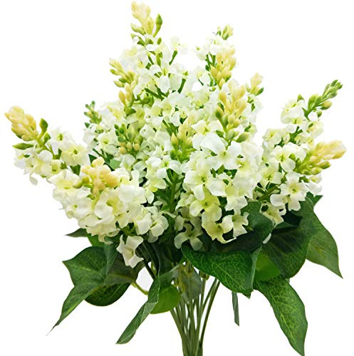 Guagb Künstliche Blumen aus Seide, Kunststoff, Pflanzenarrangement für Zuhause, drinnen und draußen, Garten, Hochzeit, Tischvase, Dekoration, künstlicher Schnappdrachen, 3 Blumensträuße (weiß)