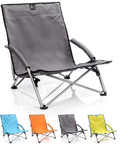 meteor Sedia da Campeggio Pieghevole per Spiaggia Giardino Picnic Mare Trekking Pesca Festival - Sdraio Leggera e Portatile - Portata Fino a 100 kg (55 x 66 x 51 cm, Grigio)