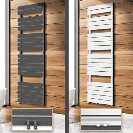 Aquamarin® Badheizkörper - vertikal, 50 mm Mittelanschluss, 6 bar, Wandmontage - Handtuchwärmer, Paneelheizkörper, Badheizung, Handtuchheizkörper, Handtuchtrockner (1800x600mm, Weiß)