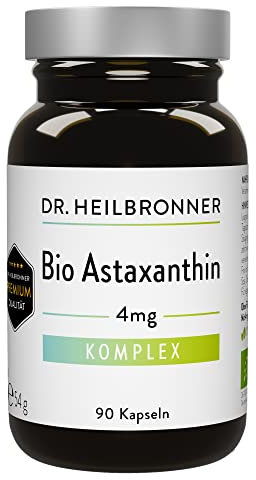 Dr. Heilbronner Bio Astaxanthin 4mg | 90 Kapseln in der Glasflasche | Antioxidantien aus der Vitalalge Haematococcus Pluvialis | Premium Supplements, Carotinoide, vegan, glutenfrei und lactosefrei