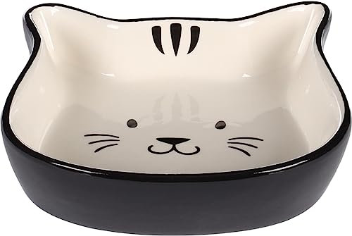 Flamingo Fress- und Trinknapf Fofa Schwarz-Weiß – 250ml, Hochwertige Keramik, Spülmaschinenfest, Langlebig und Stilvoll für Katzen