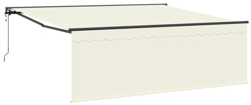 vidaXL Tenda da Sole motorizzata Retrattile 4 x 3m in Panna e Antracite. Realizzata in Poliestere, con Struttura in Alluminio. Resistente ai Raggi UV e Impermeabile. Perfetta per proteggerti dal Sole