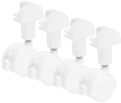 WEKAMOS 4pcs White Twin Wheel Pet Cage Casters with Brake, Swivel Heavy Duty Furniture Casters for Office and Cage Wheels Replacement