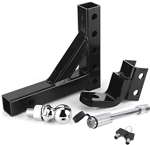 Kit de Brazo de Remolque de Acero Ajustable Bola de Enganche de Servicio Pesado 6000 Libras Accesorios de Remolque para Camiones SUV Material de Acero Duradero Acabado de Espejo