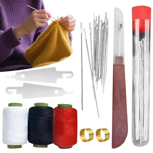 37 Pezzi Set Di Strumenti Da Cucito, Kit Portatile Per Cucire, Set Cucito Con Rocchetti Di Filo, Infilas Ago, Scucitore E Aghi Per Quilting In Acciaio, Ago Manuale E Kit Filo Per Principianti