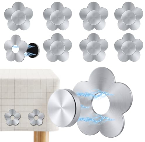 AUYAO 9Pcs Magnetic Tablecloth Weights Heavy Duty Tablecloth Clips Set for Outdoors Stainless Steel Heavy Magnetic Weighted for Holders Table for Picnic, Wedding and Garden Use