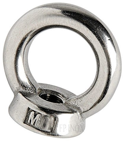 Ecrou à oeil/Anneau fileté M 16 mm inox 316