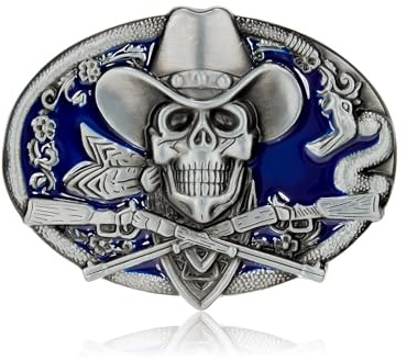 Ghost Skeleton Skull Belt Buckle for Men American Native Western Cowboy Belt Buckle