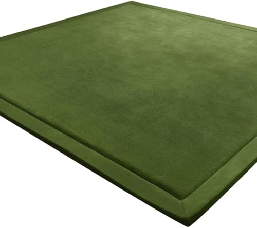 LEHOUR Krabbelmatte für Baby, 150×200CM Kinderteppich, rutschfest, Dunkelgrün