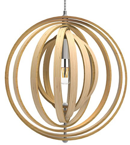 tomons Pendelleuchte Holz im Mobilé-Stil, Hängeleuchte mit außergewöhnlichem Design im nordischen Stil, Rahmenelemente beweglich, Lampe u.a. geeignet für Restaurants, Bars und Ihr Zuhause - PL1004