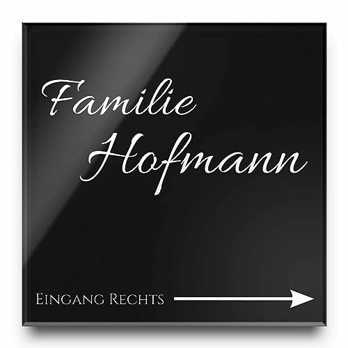 Edle Türschilder mit Gravur | Namensschild Briefkastenschild selbstklebend oder mit Bohrlöcher Klingelschild mit mehr als 80 Motive | ab 8x5 cm