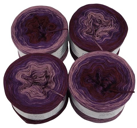 Farbverlaufsgarn Cupcakes - Heidelbeere Gesamt 280g 3Fädig 4X 350m Wolle bobbel Colour Gradient