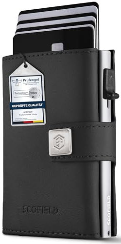 SF SCOFIELD Geldbörse Herren | Portmonee Herren für 9-11 Karten | Geldbeutel RFID Schutz | Portemonnaie | Wallets for Men | Smart Wallet | Kreditkartenetui | Slim Wallet | Kartenetui Klein