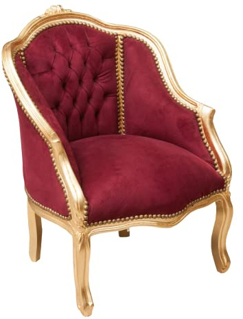 Biscottini Fauteuil Salon Louis XVI 80x63x57 cm | Patriculaire Fauteuil Chambre | Chaise Louis XVI | Fauteuils Baroque France