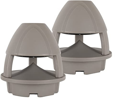 McGrey WPL-660GY BT Coppia Casse Outdoor 360° - 2 casse attive 2 vie per giardino - Portata Bluetooth®: ca. 10 metri - Distribuzione sonora a 360° - Resistente ad acqua e UV (IP56) - Grigio