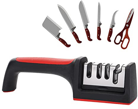 Allinside Knife Sharpener, 3 Stages Manual Chef's Knives Sharpener for Home Kitchen Precision Sharpening Tool