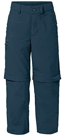 VAUDE Kids Detective Antimos Zip-Off Pants, leichte Outdoorhose für Kinder, mückenabweisend und mit UPF 50+ ausgerüstet, Dark sea Uni, 158-164