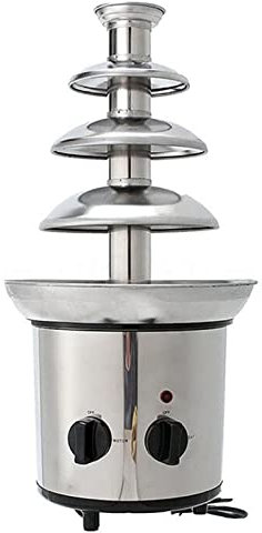 Stainless Steel Electric Sauce Melting Pot Chocolate Warmer Machine,4 Tier Chocolate Fountain Waterfall Machine, for Candy Cheese Butter BBQ Sauce