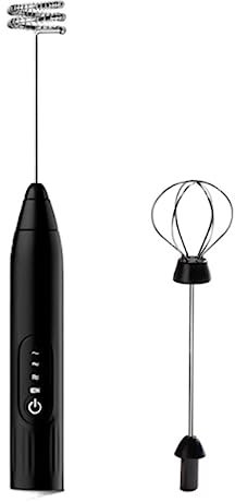 Mousseur à Lait Mousseur À Lait Rechargeable USB Mélangeur De Nourriture Électrique Mousseur À Café Mélangeur À Main Fouet Mousseur Lait (Color : Black, Size : One Size)