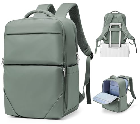 bergsalz Reiserucksack Damen Ryanair Handgepäck 40x20x25 Rucksack Handgepäck Flugzeug Rucksack 40x20x25 Damen Herren Wasserdicht Grün