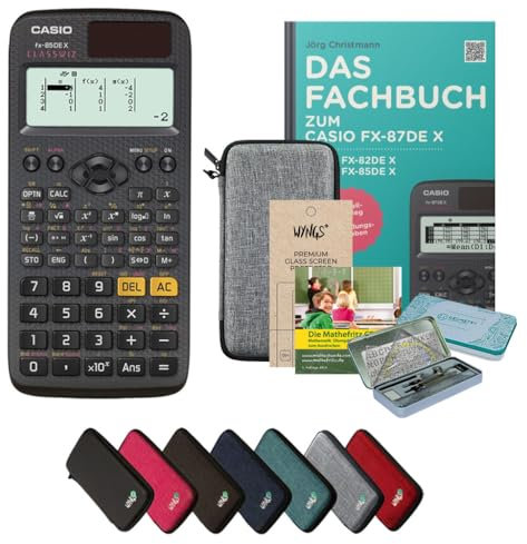 CALCUSO Streberpaket Hellgrau mit Taschenrechner Casio FX-85DE X