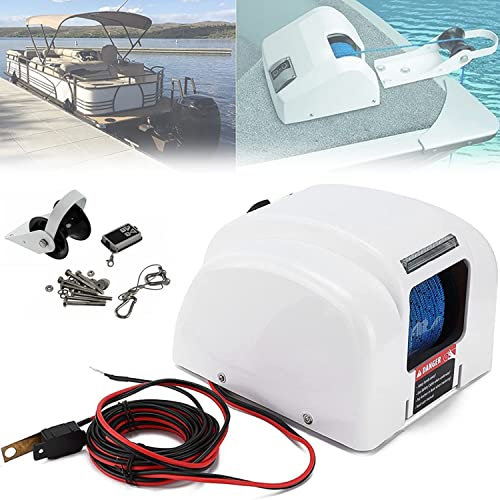 XNYXLPP Verricello Elettrico per Ancora per Barca, verricello Elettrico per Ancora 25LBS 12V Verricello per Ancora Marino Kit verricello Verricello per Acqua salata d'Acqua Dolce