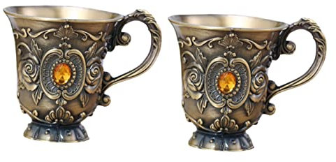 TOPBATHY 2 Piezas vaso de antiguo vasos de bar de fiesta copa de vino de barra cáliz de vino gótico taza de bebida taza retro cáliz de vino tinto copa de vino retro Aleación de zinc