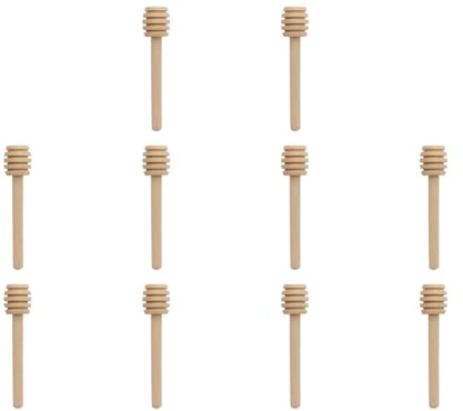 Fiorky 10 Pcs Honey Dipper Sticks - Wooden Honey Dipper- Honeycomb Sticks Stirrers Honey Sticks Small Honey Spoon Sticks Long Handle Honey Spoon Dispense Drizzle Honey Wedding Forty Favors
