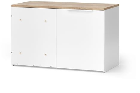 Vicco Eckkommode Wido, Weiß/Sonoma, 80 x 50 cm