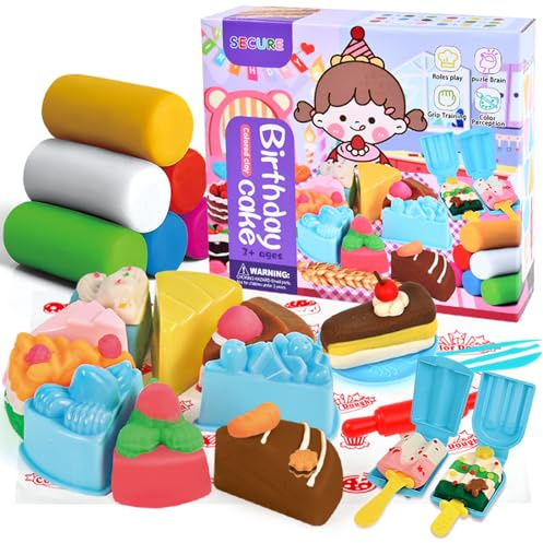 Snarflun 28 Pâte À Modeler pour Enfants avec 12 Pots,Cuisine Créative Pour Faire Des Crème GlacéeOutils de Pâte À Modeler Créatif Accessoire DIY pour Les Enfants 2+ Ans