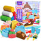 Snarflun 28 Juego de Plastilina Juguetes Accesorios Cocina Creaciones Juego,Creativa Cocina para Hacer Helados,Herramientas Plastilina para Niños con 12 Cajas Arcilla,Regalo di 3+ años