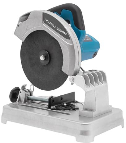 Sega da taglio per metallo, 7, taglierina regolabile, 5200 giri/min, angolo di taglio 0-45°, troncatrice multiuso da 1200 W, per tagliare legno, acciaio, pareti, pavimenti (blu)