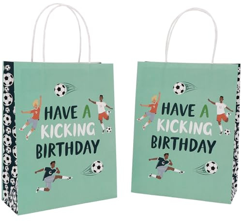 Folat 27573 Fußball Blau Grün Geschenktüten - Fantastic Football - 20 x 27 cm - 6 Stück - Fussball Geburtstagsdeko für Kinder Junge und Mädchen Party Dekoration | Fantastic Football, Fussball Geburtstagsdeko, Für Kinder Junge und Mädchen, Party Dekoration