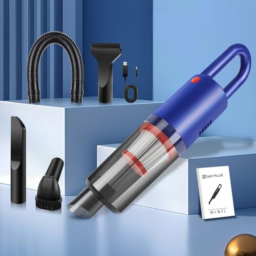 BRIEFNESS Aspirateur portatif léger sans fil pour voiture, 30 minutes d'autonomie, aspiration puissante pour les poils d'animaux, le canapé et le nettoyage des tapis