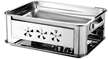 Multifunctional Charcoal Barbecue Grill, Korean BBQ Grill Smokeless Stainless Steel Dual Fuel Indoor Outdoor Multiple Sizes(45cm*30cm)