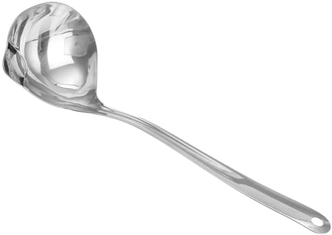 STOBAZA 304 Edelstahl Ölfilterlöffel Mit Ausgießer Küchen Suppenkelle Zum Öltrennen Und Suppenschöpfen Mit Aufhängeöffnung Und Glattem Griff
