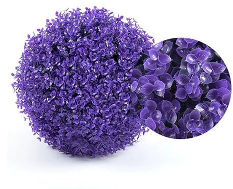 Palle di bosso artificiale, palla di erba artificiale di bosso artificiale da appendere for interni esterni, palla di piante artificiali senza manutenzione for casa giardino balcone(Purple,40cm)