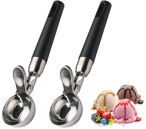 Eisportionierer Klein, 2 Stück Eisportionierer Edelstahl, Eiskugelportionierer Mit Robustem Design, Ideal Für Eiscreme, Desserts Und Kekse, 304 Edelstahl, Langlebig Und Hygienisch ﻿