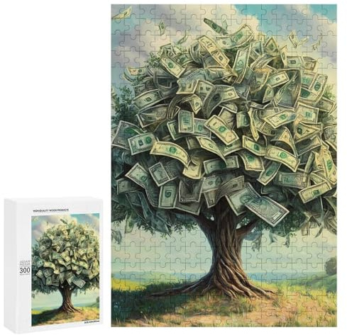 Tree Money Stylish Adults Jigsaw Puzzle Funny Wooden Educational Game Art Home Decor