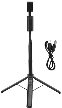 Akozon Trípode/Palo Selfie Extensible de 60 con Control Remoto, Seguimiento Facial AI, Control de Gestos, Rotación de 360 ​​° para Teléfono, Compatible con y