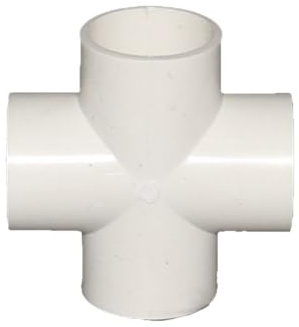 Connettore dritto a 3 vie e 4 vie Diametro interno 20 mm 25 mm 32 mm Tubo for irrigazione del prato in PVC for giardino Tubo for acqua Raccordi for tubi fai da te(White,4-way 32mm)