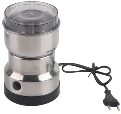 Molinillo de café eléctrico Mini molinillo de especias 280 W Molino de grano de secado rápido para granos de café Semillas de sésamo Pastillas Frijoles Especias (Plata)