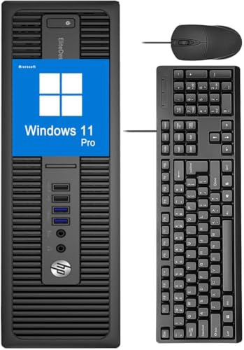 HP EliteDesk 800 G2 SFF PC Desktop Computer, Intel Core i5-6600, 8GB RAM, 256GB SSD, Bluetooth, USB WiFi, QWERTY Keyboard, Windows 11 Pro (Refurbished)
