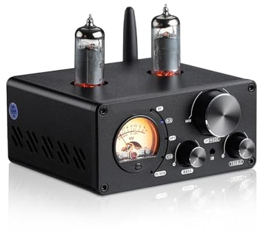 Amplificador de Tubo de vacío T9 HiFi Bluetooth 5.0, USB DAC, estéreo, Altavoz, Amplificador