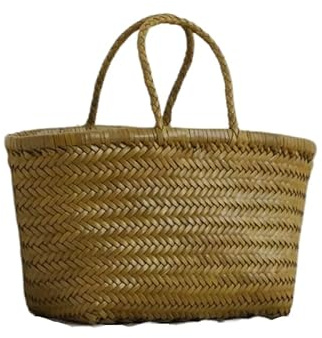 Sommarstil handstickad autentisk äkta kohud dam tygväska äkta läder kvinna stor handväska kvinnor vävd korgväska, Honeydew, 38cm(Length) x 17cm(Height) x 10cm(Deep)
