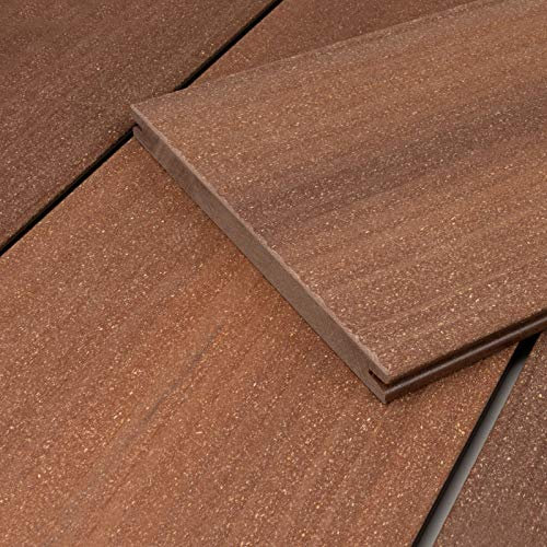 HORI WPC Terrassendielen Komplettset I Massivdiele Sylt I Robuste & witterungsbeständige Terrassendielen I Inkl. passender Unterkonstruktion & Zubehör I braun - Fläche: 5 m² - Dielenlänge:3,00 m
