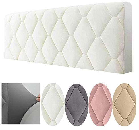 WYJHNL Copri Testata Letto, Copertura Testata Letto Matrimoniale/singolo Imbottito Fodera Elastica Protezione A Tinta Unita Copertura Decorazione Camera Letto Antipolvere Cover Creamy White 110x73cm