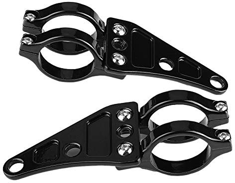 2 Pcs Moto Phare Support De Montage Phare Support De Montage 38mm-41mm Tube De Fourche Fourche Tube Clamp Kit pour Chopper Cafe Racer
