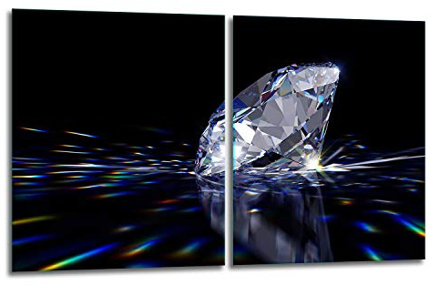 TMK | Herdabdeckplatten Set 2x40x52 cm Ceranfeld Abdeckung Glas Spritzschutz Abdeckplatte Glasplatte Herd Ceranfeldabdeckung Deko Schneidebrett | Diamant