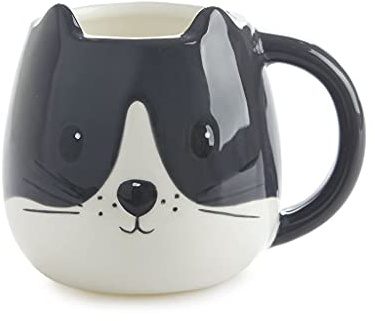 balvi Henkelbecher Kitty Farbe Weiß Henkelbecher in Form eines Katzenkopfs Fassungsvermögen 400 ml Sp